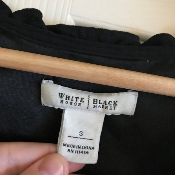 WHBM Black Sleeveless Blouse with Tie Front - Picture 6 of 6